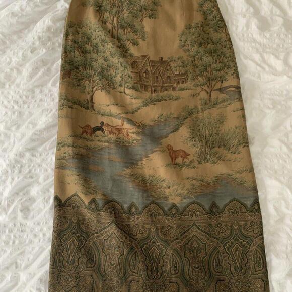 Vintage Womens Polo Ralph Lauren Skirt Western Dog Country Style - Size 16 EUC - Picture 7 of 16
